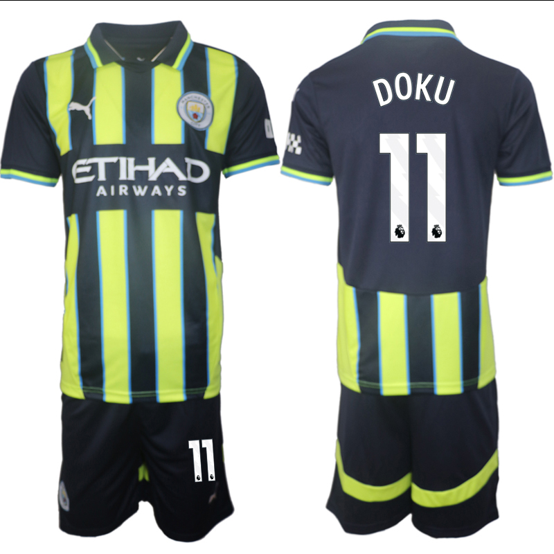 Men 2024-2025 Club Manchester City away black green #11 Soccer Jersey